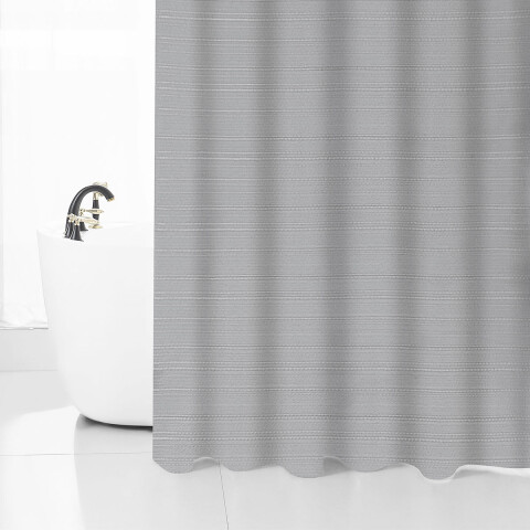 Cortina de Baño Home Class Jacquard Lisa 180 x 180 Cm. GRIS