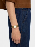 Reloj Cuadrado Con Pulsera De Acero Inoxidable dorado