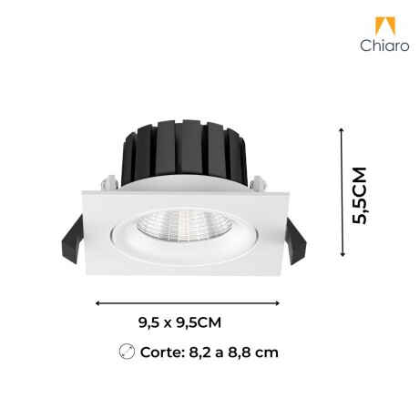 Embutido led 10w cuadrado móvil DIMERIZABLE 2700K BLANCO
