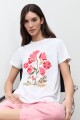 Remera estampa y bordado local blanco