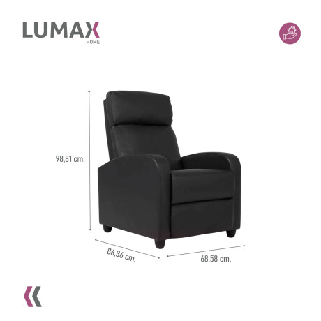 Sillón Reclinable Charlton Butaca Sofa Living Negro