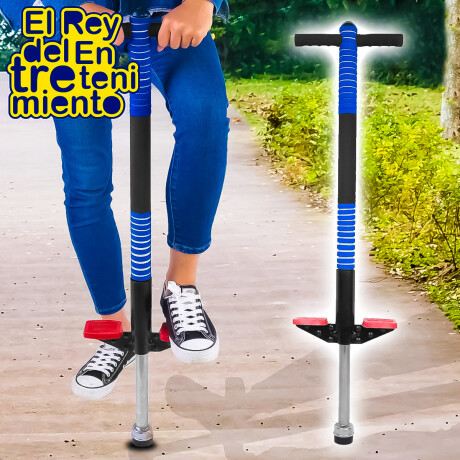 Palo Saltarin Metálico Pogo Stick C/ Resortes Niños Azul