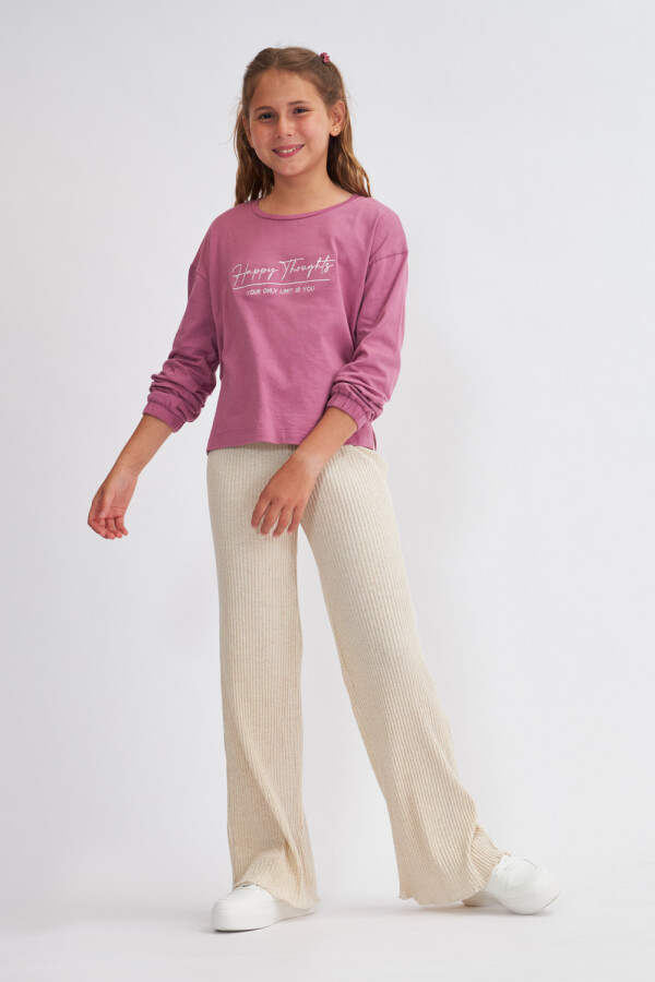 Legging rib oxford Beige Melange