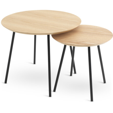 Mesa Auxiliar Nybo Ø55 Roble/Negro