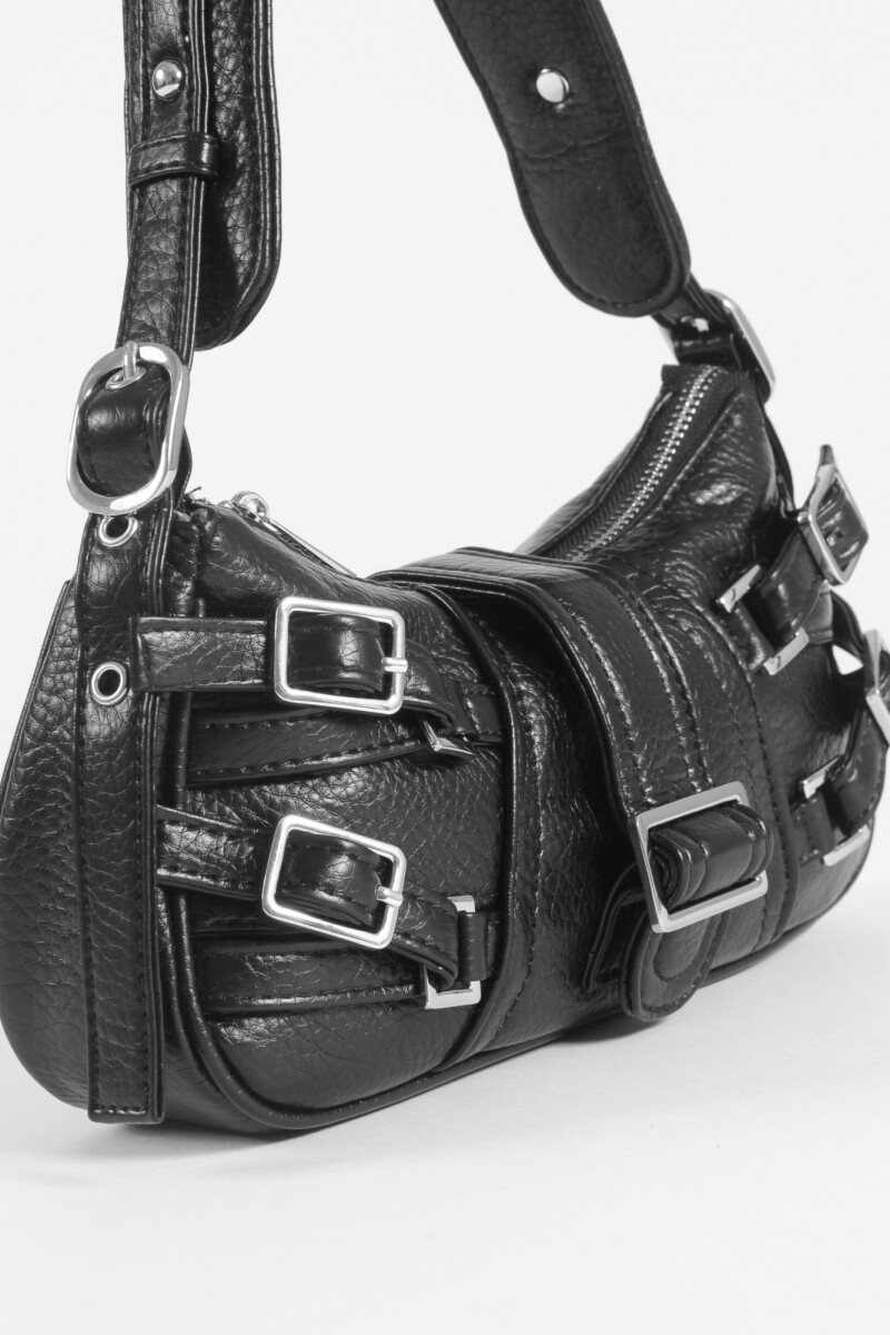 Cartera de hombro hebillas negro