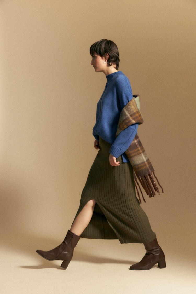 FALDA PUNO Verde Musgo