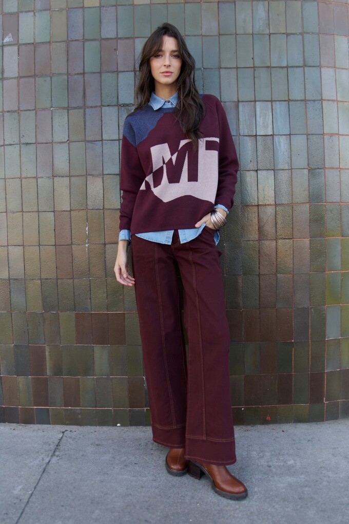 PANTALON MIDTOWN BURDEOS