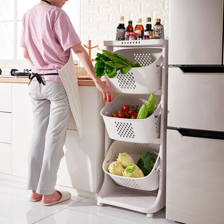 Organizador Estante Móvil Carrito Cocina Juguetes Blanco