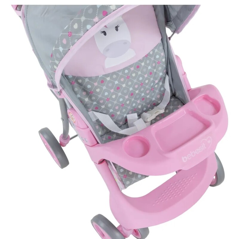 Coche de Muñeca set 4 piezas Rosa - UNICORNIO Coche de Muñeca set 4 piezas Rosa - UNICORNIO