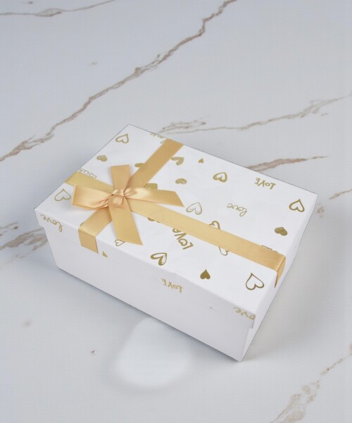 Caja rigida - 15,5x22,5x9,5 cm - heart BLANCO
