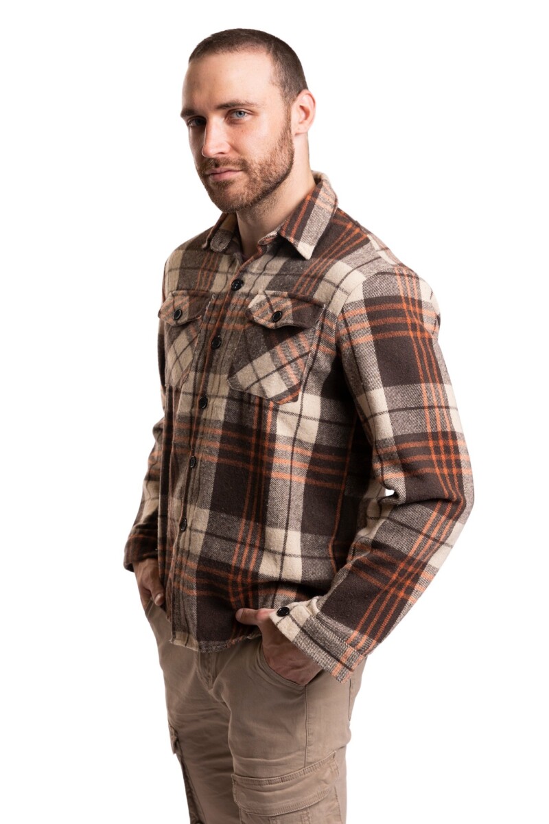 SNAKE FLANNEL SHIRT - BROWN 