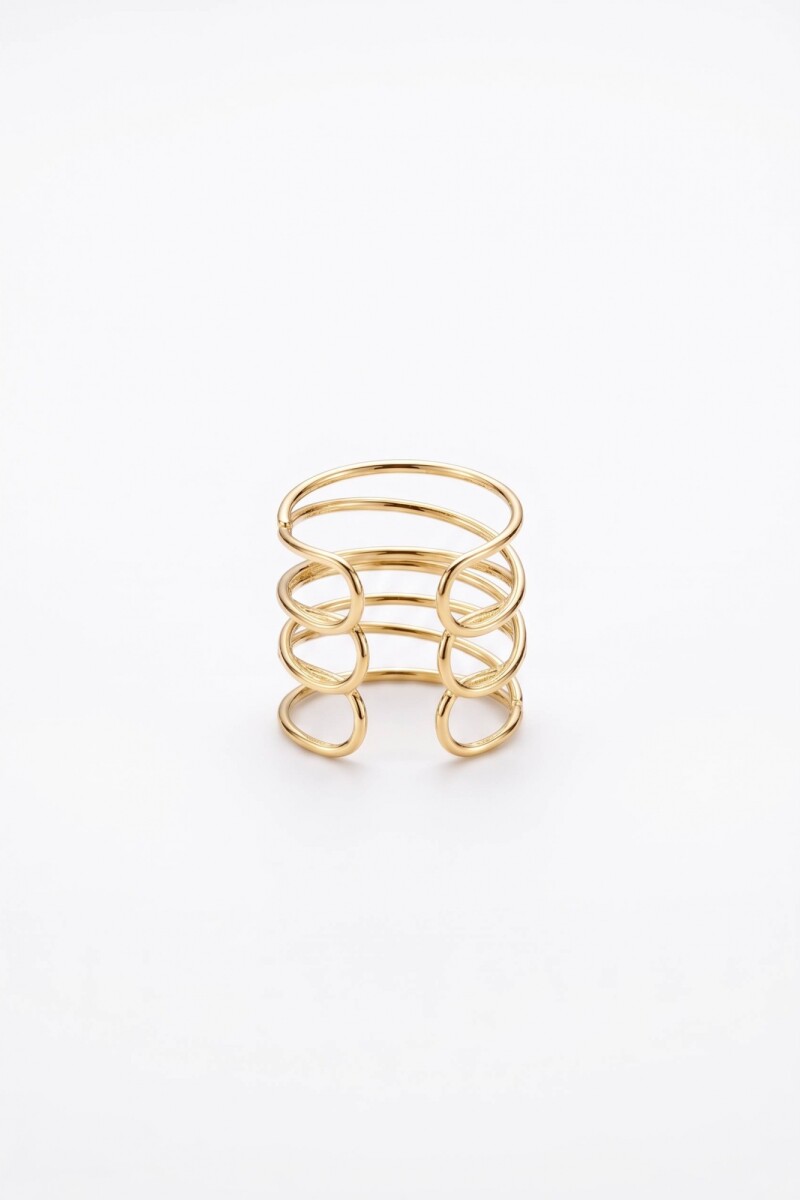 Anillo texture bold ajustable dorado