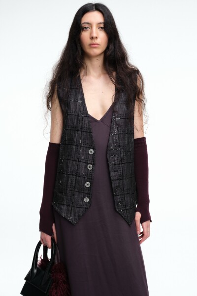 CHALECO LENTEJUELA Negro