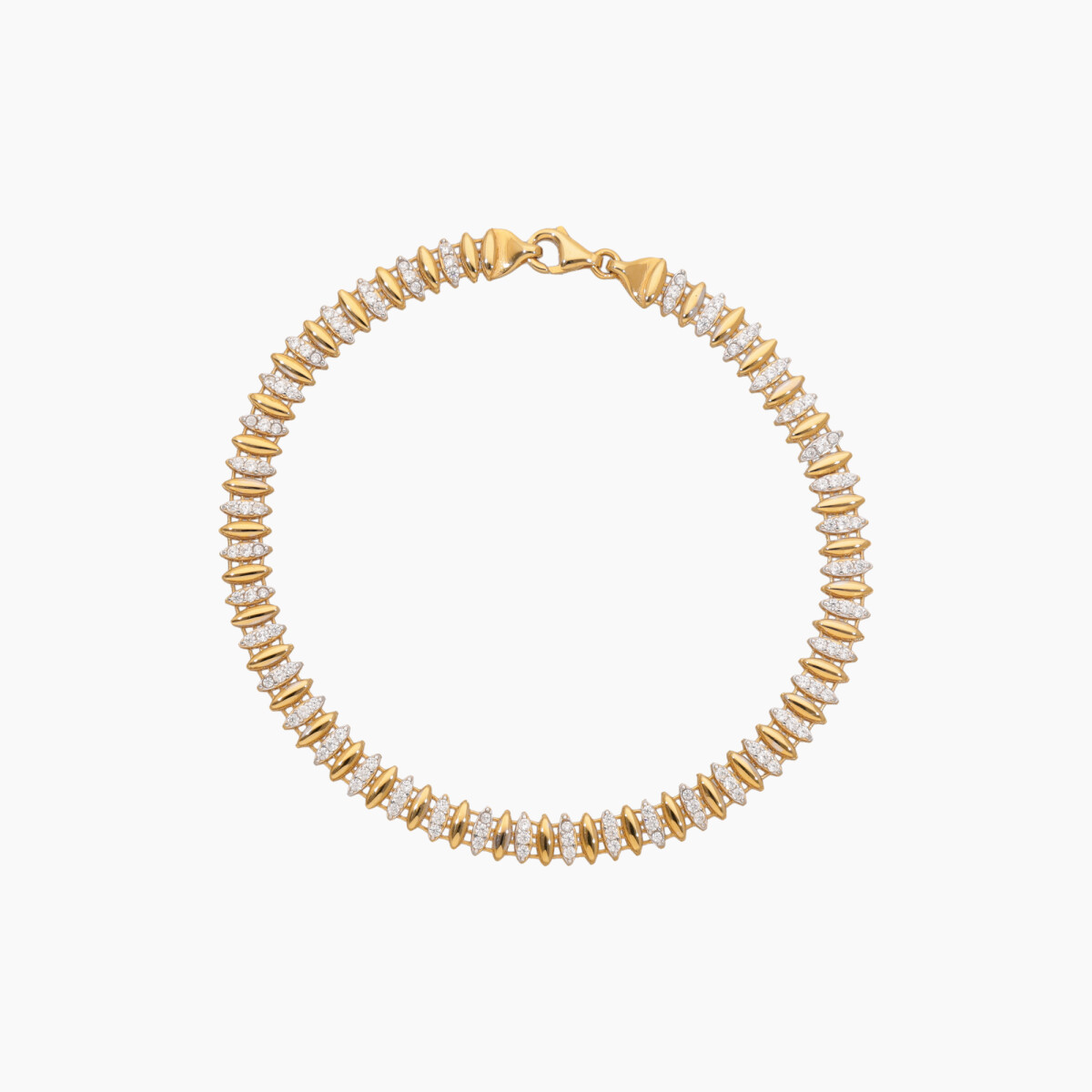 Pulsera En Oro 18k Con Circonias 