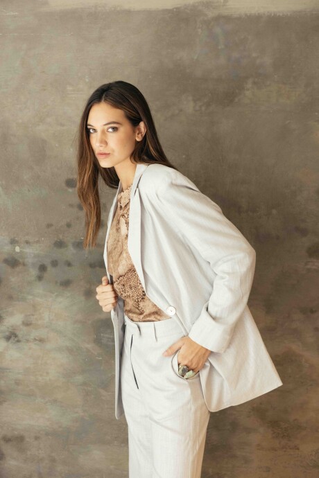 Blazer Sastre Lurex Gris