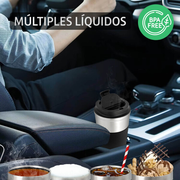 Vaso Termico Cafe Doble Capa 510ml Con Tapa Acero Inoxidable Vaso Termico Cafe Doble Capa 510ml Con Tapa Acero Inoxidable
