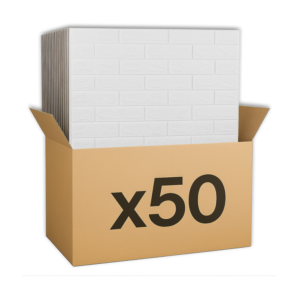 Placas Autohadhesivas Pack x50 Para Revestimiento Para Pared Blanco