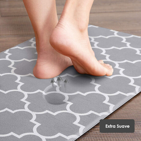 Set 2 Alfombras P/ Cocina O Baño Pvc Tatami Acolchado Gris