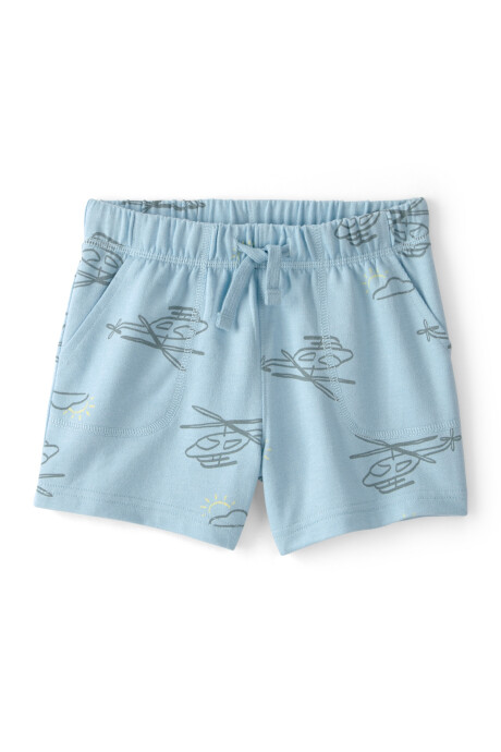 Short de algodón, celeste, diseño helicópteros Short de algodón, celeste, diseño helicópteros
