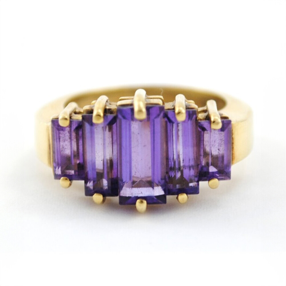 Anillo Oro 18K Y Amatistas Anillo Oro 18K Y Amatistas