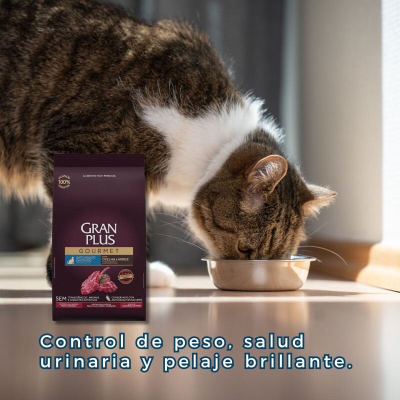GRAN PLUS GOURMET GATO ADULTO CASTRADO CORDERO 10 KILOS