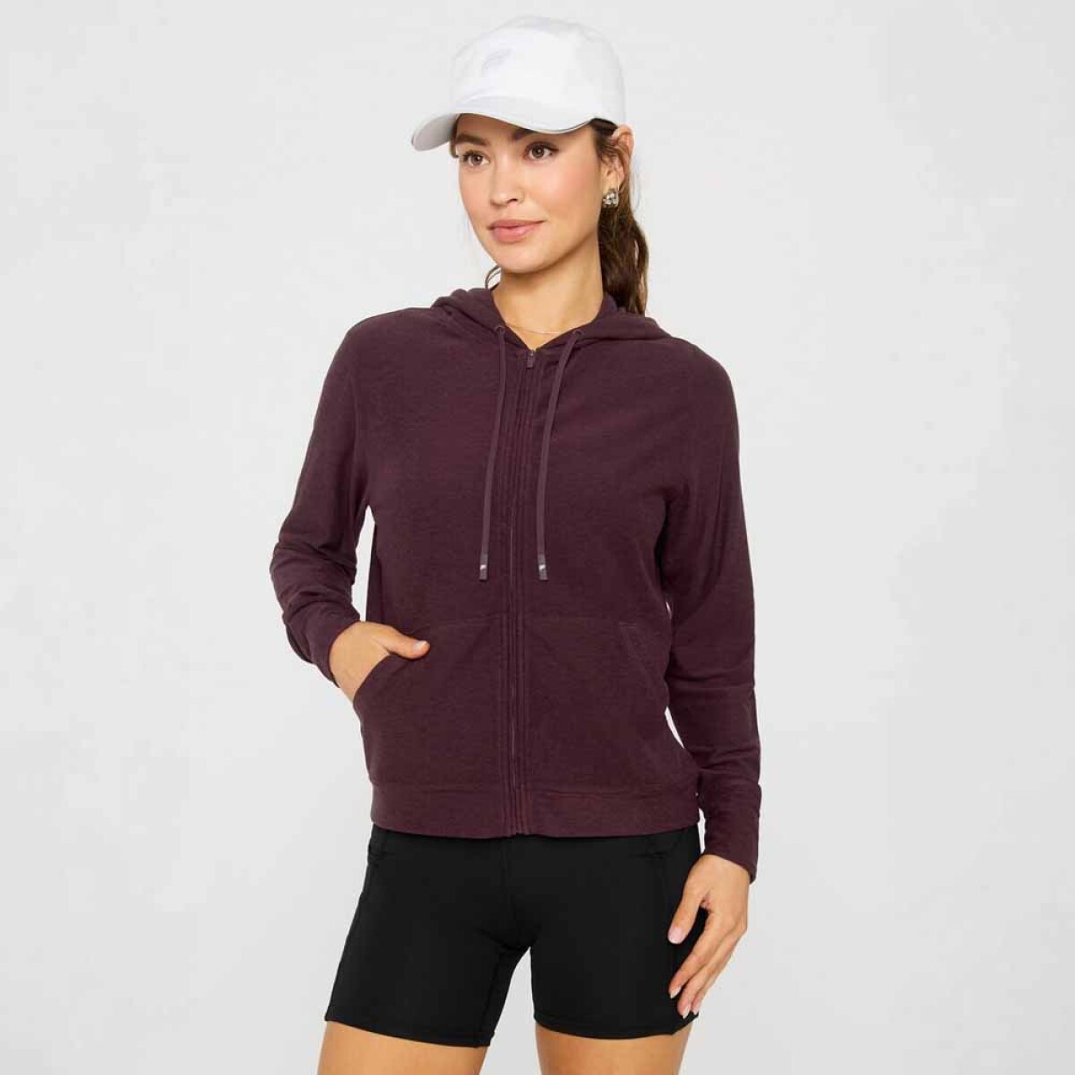 Polera Cloud Jersey Full Zip Hoodie Mujer 