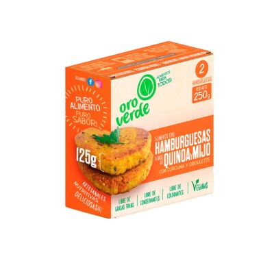 Hamburguesa De Mijo Y Quinoa Oro Verde Oro Verde Hambur Mijo Quinoa