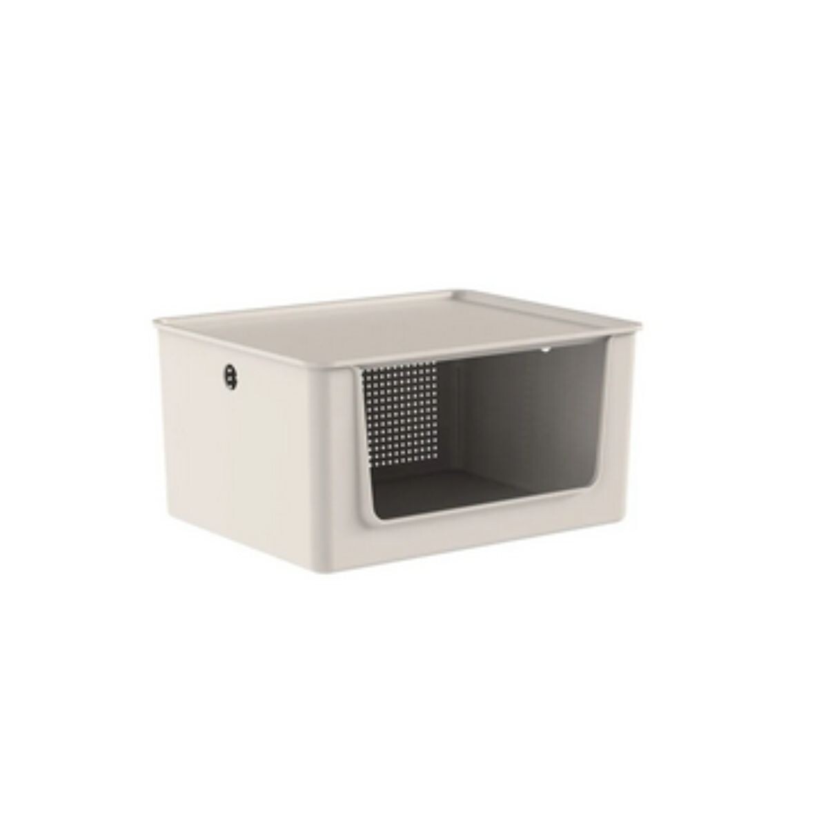 Caja organizadora con tapa y abertura frontal - Beige 