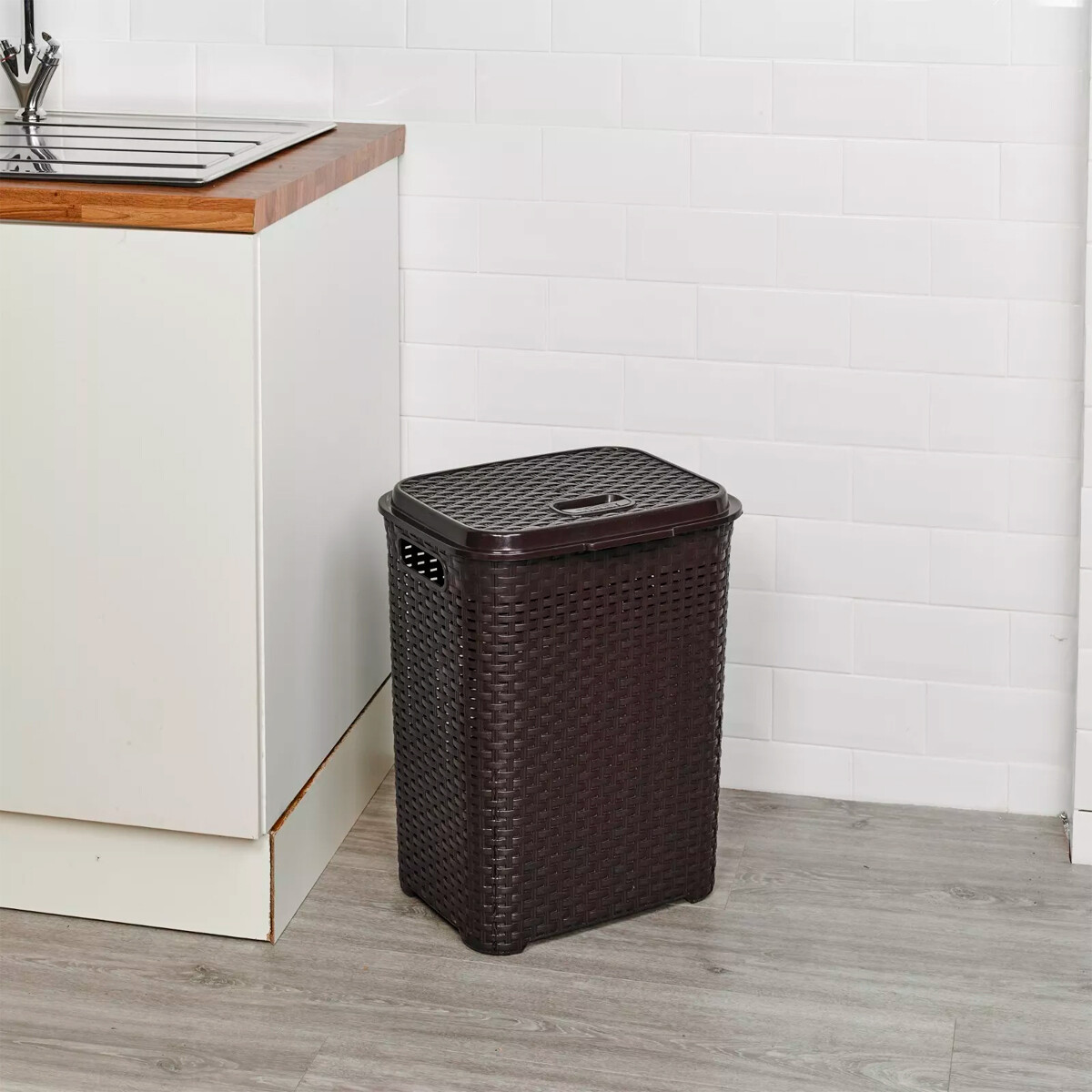Cesto para ropa 45 lts - MARRON 