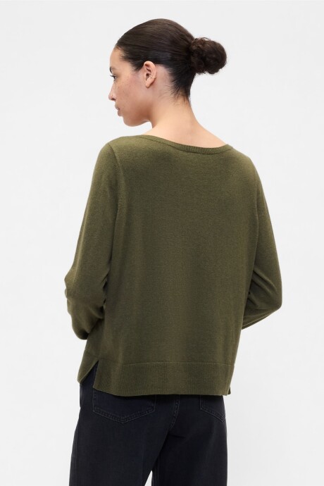 Buzo Bella Cuello Bote Mujer Army Jacket Green