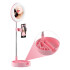 Espejo Con Aro Luz Led Selfie Soporte Celular Maquillaje Variante Color Rosa