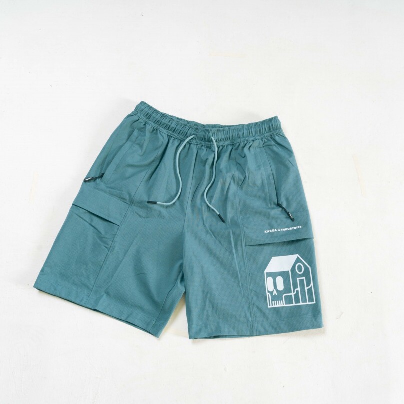 Short Logo Bermuda Nylon Celeste