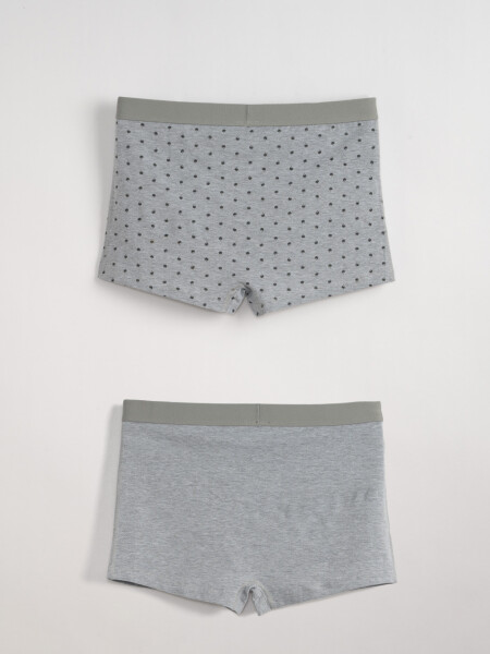 Boxer algodón corto Palmeras Gris Melange