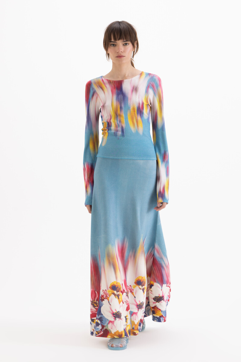 POLLERA MAGNOLIA Celeste