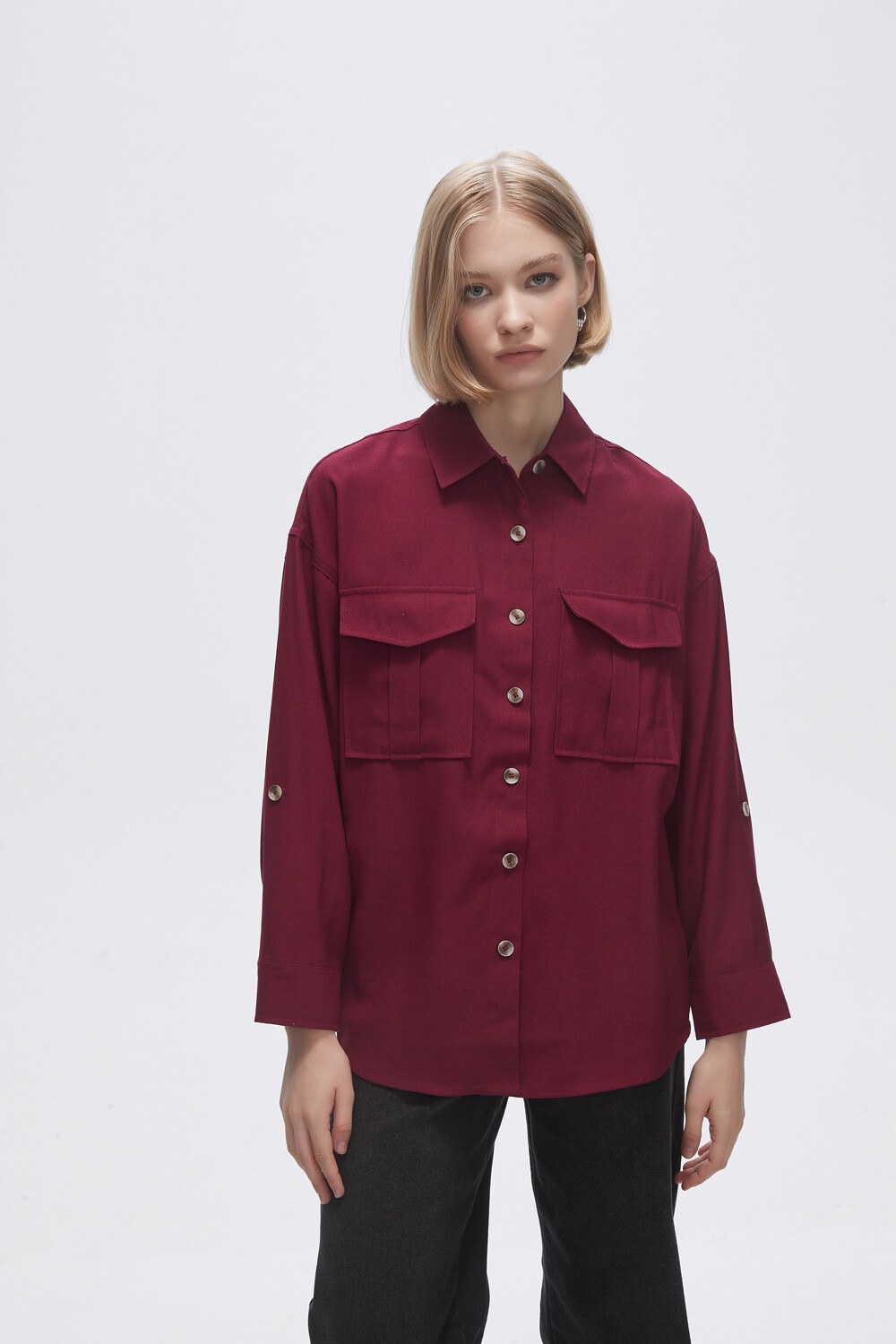 Camisa Tome Bordeaux Oscuro