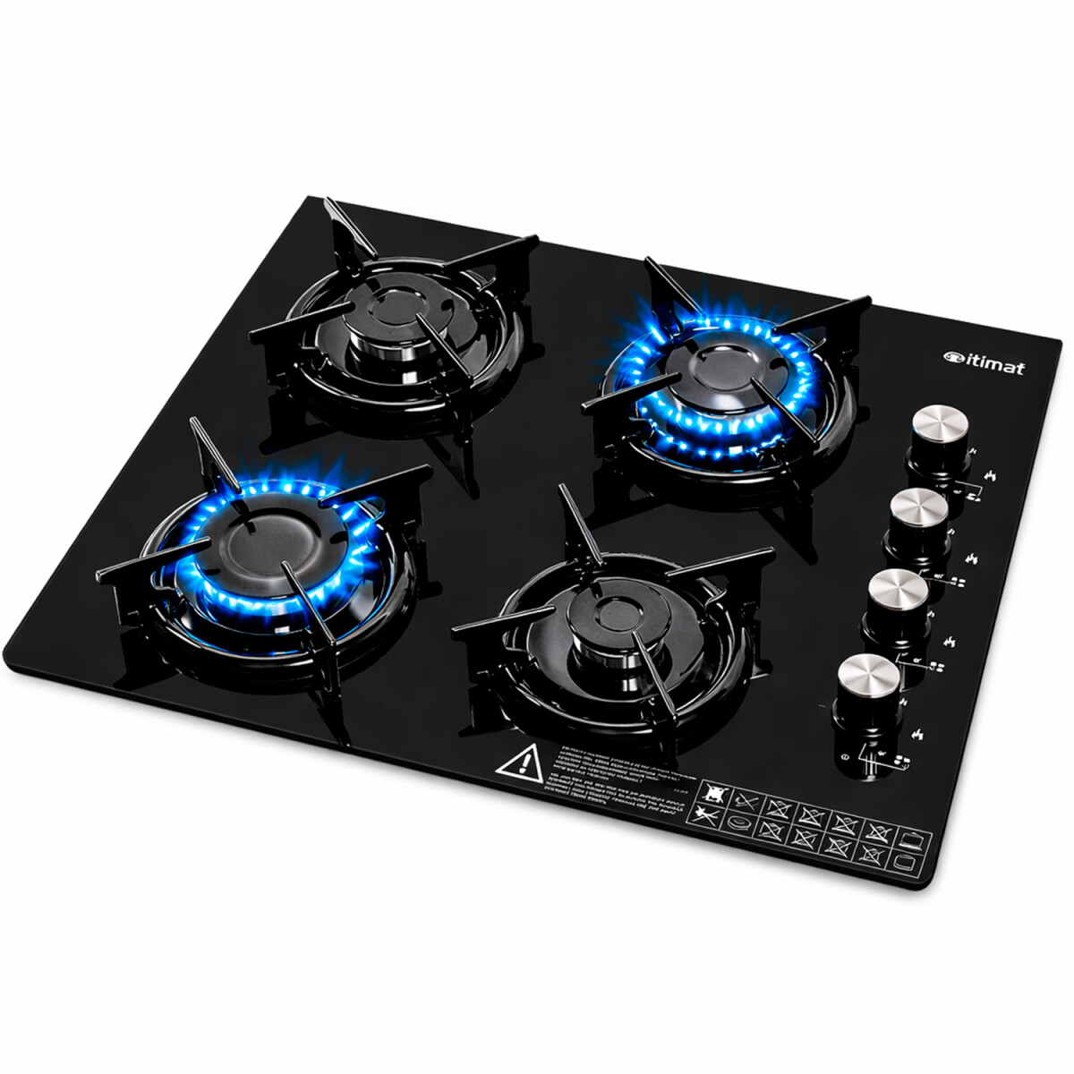 Anafe A Gas 4 Fuegos Itimat 2315001 - ANAFE CRISTAL NEGRO 4H ITIMAT 2315001 