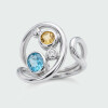 Anillo Planetas de Moon en plata 925 con brillantes y topacios Anillo Planetas de Moon en plata 925 con brillantes y topacios