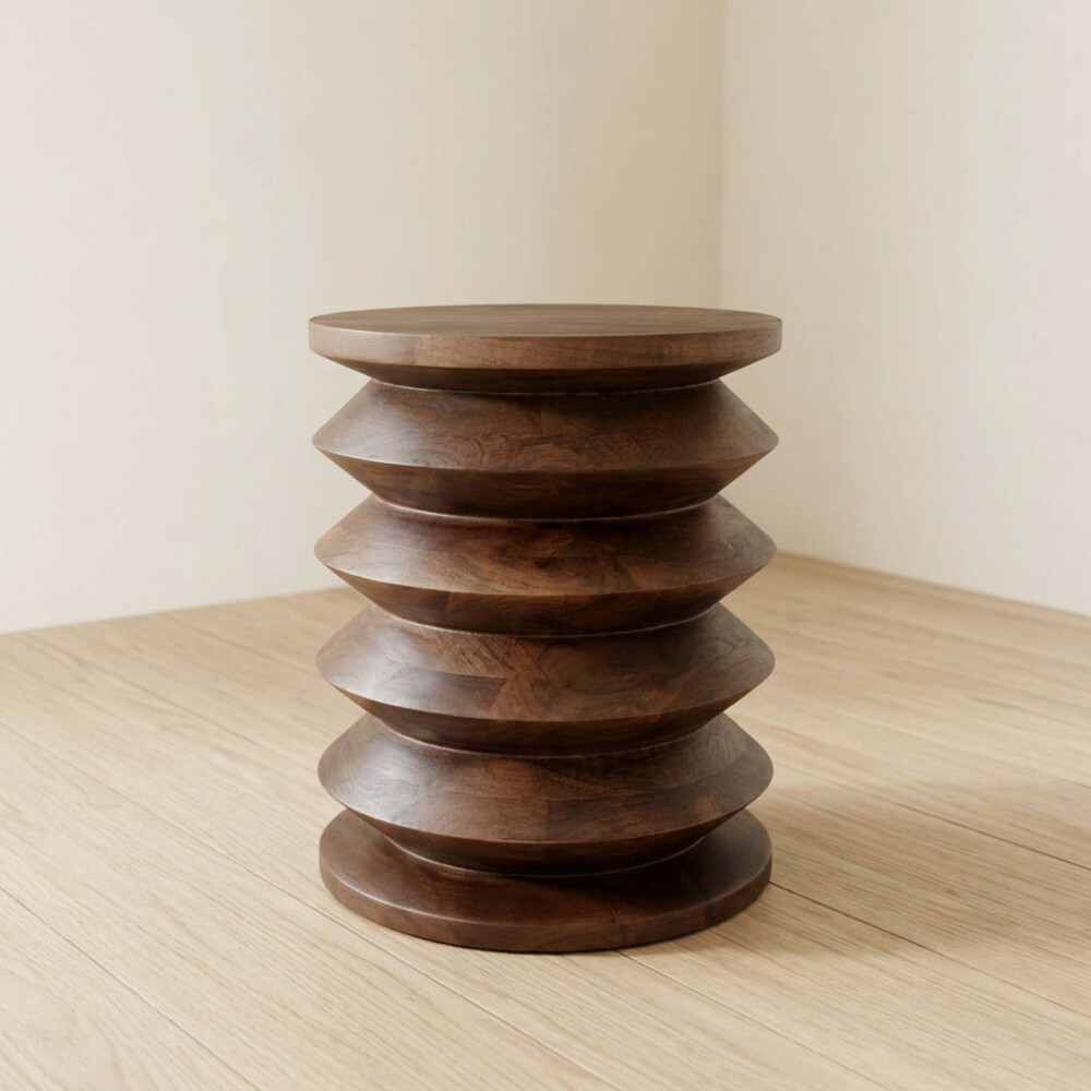 MESA LATERAL MADERA-DE-MANGO MARRON TULUM WALNUT