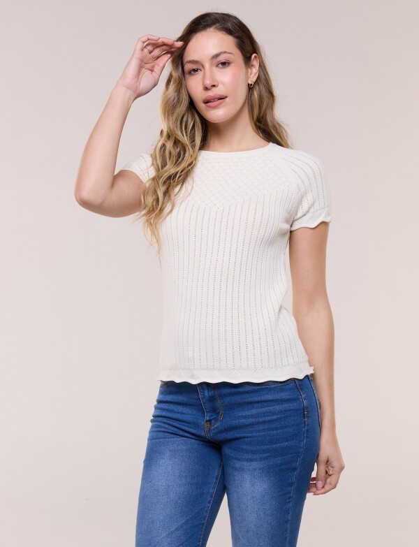Blusa Tejido Calado CRUDO