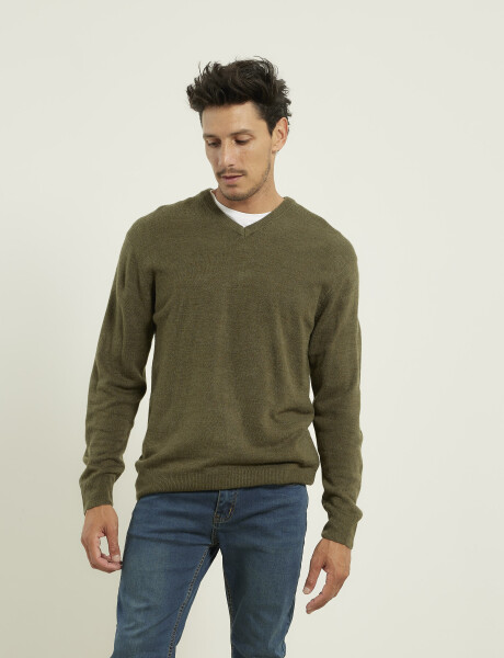 Sweater V Harrington Urban Verde Melange