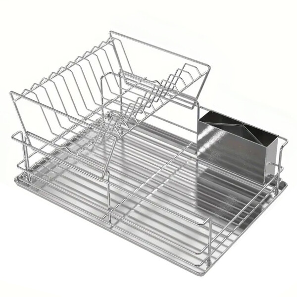 Escurridor de Platos Seca Vajilla Cubiertos 2 Niveles Acero IMBACK Color Plateado Escurridor de Platos Seca Vajilla Cubiertos 2 Niveles Acero IMBACK Color Plateado