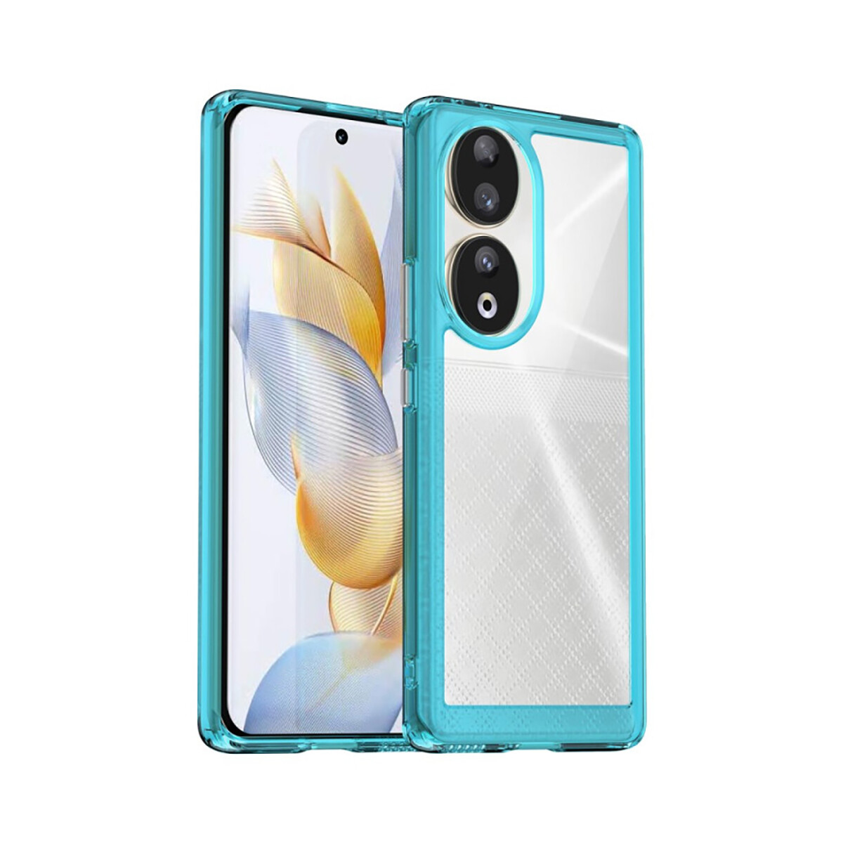 Case Transparente con Borde de Color Honor 90 - Turquesa 