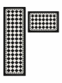ALFOMBRA DE COCINA DAMERO NEGRO