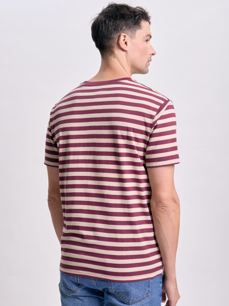 Remera rayas Bordo