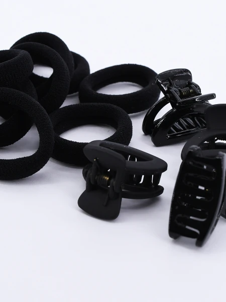 PINZA Y COLEROS PACK x 12 NEGRO