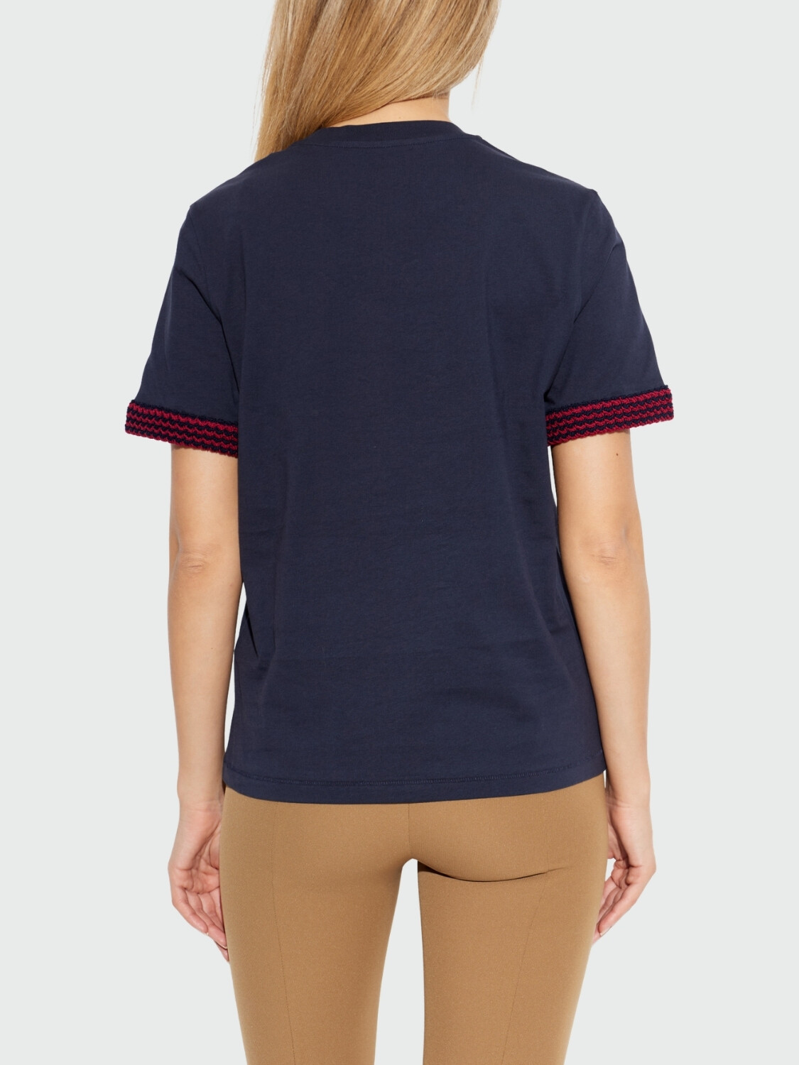 MONCLER - Remera de Algodón con Logo Azul