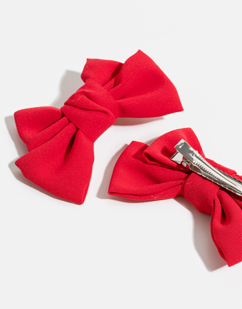 Horquillas con Accesorios Moño Set De Horquillas Con Moños - Rojo Cereza