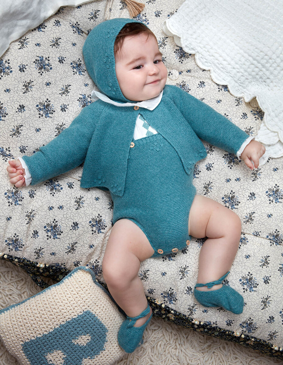 Chaqueta De Punto Bobo Cinturilla - Turquesa 