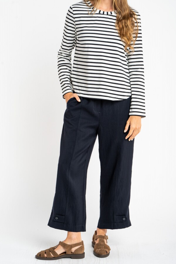 Remera Rayada Algodón Nácar