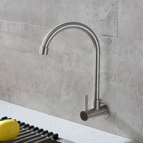 Grifo unitario de pared acero satinado DMC Grifo Unitario De Pared Acero Satinado Dmc